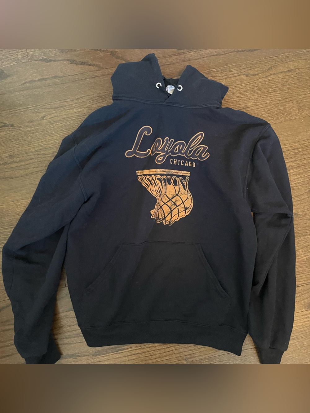 Black Hoodie with Loyola Chicago Basketball Graphic